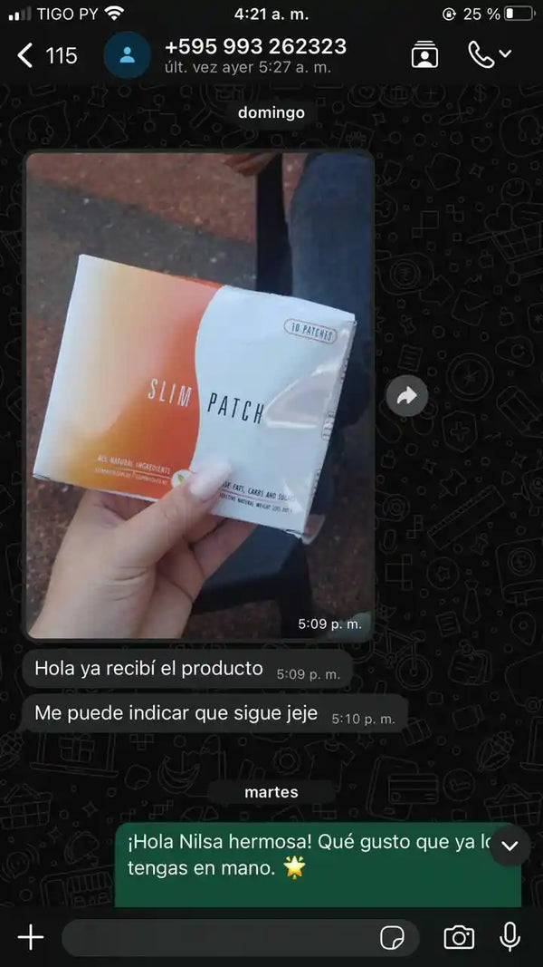 Testimonio WhatsApp Slim Patch