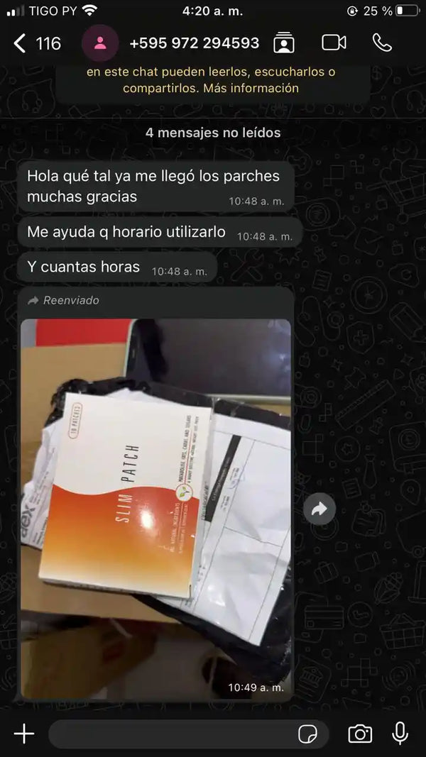 Testimonio WhatsApp Slim Patch